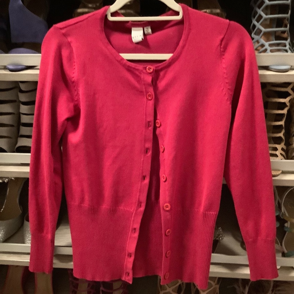 Vila  MilanoDeep Pink/ Fuchsia Long Sleeve Cardigan